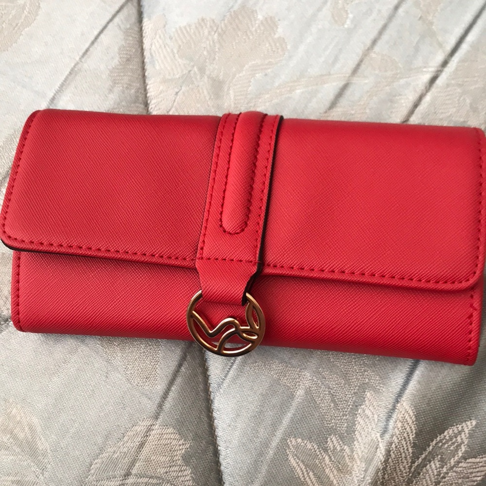 Red wallet/clutch brand new never used